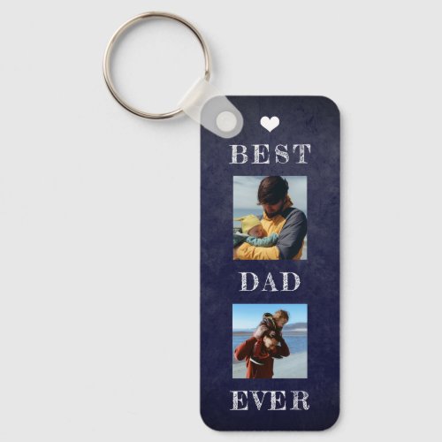 Best dad ever personalized photo Fathers Day Keychain