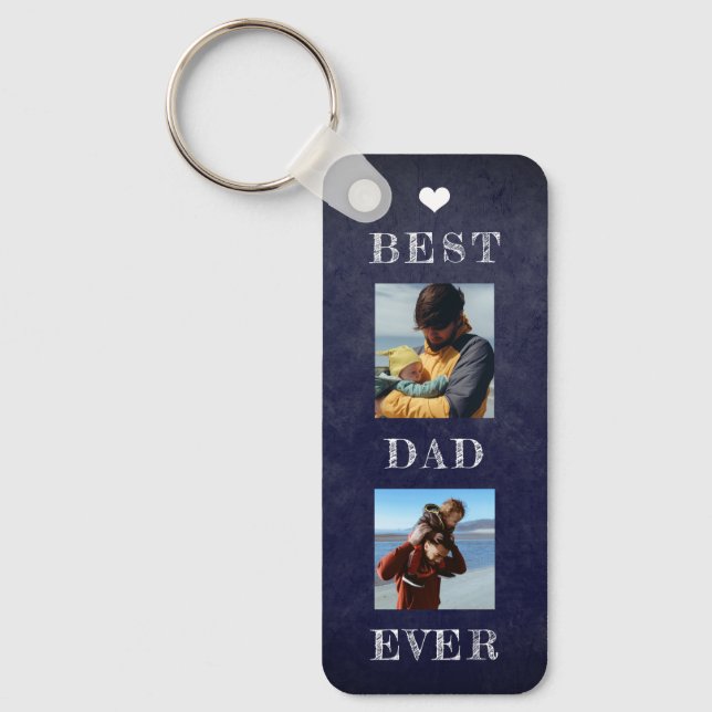 Best dad ever personalized photo Fathers Day Keychain (Front)