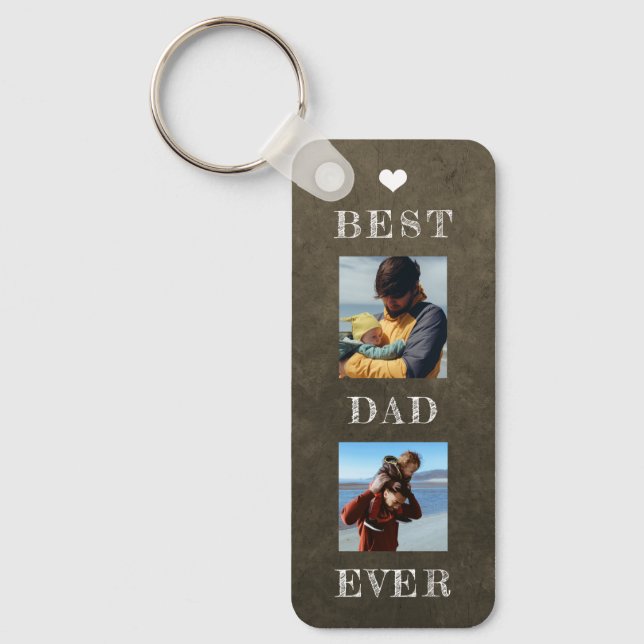 Best dad ever personalized photo Fathers Day Keychain (Front)