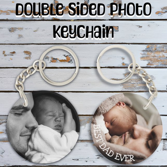 Best Dad Ever Personalized Photo Key Chain (Creator Uploaded)