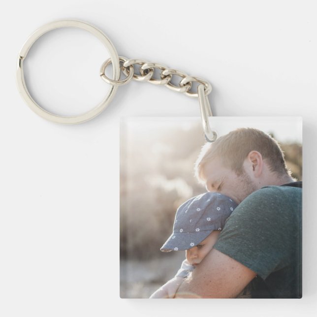 Best Dad Ever Personalized Photo Key Chain (Front)