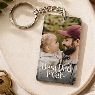 Best Dad Ever Personalized Photo Keychain