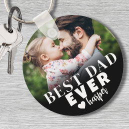 Best Dad Ever Personalized Photo Keychain