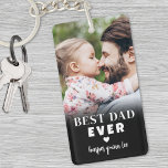 Best Dad Ever Personalized Photo Keychain<br><div class="desc">Best Dad Ever Personalized Photo Keychain. This personalized vertical rectangle keychain is a meaningful keepsake designed to celebrate Dad and his unique role wherever he goes. Crafted with bold, modern typography, it features "Best Dad Ever" with an option to switch to "Best Dad By Par" for golf fans, making it...</div>