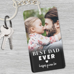 Best Dad Ever Personalized Photo Keychain
