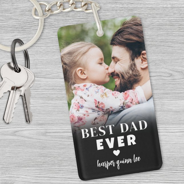 Best Dad Ever Personalized Photo Keychain (Best Dad Ever Personalized Photo Keychain)