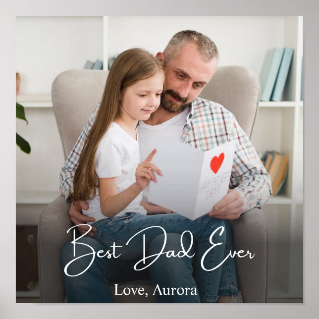 Best Dad Ever Personalized Photo Poster (Front)