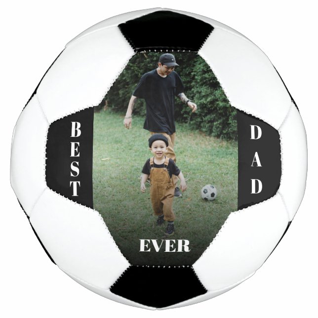 Best Dad Ever Personalized Photo Soccer Ball (Front)