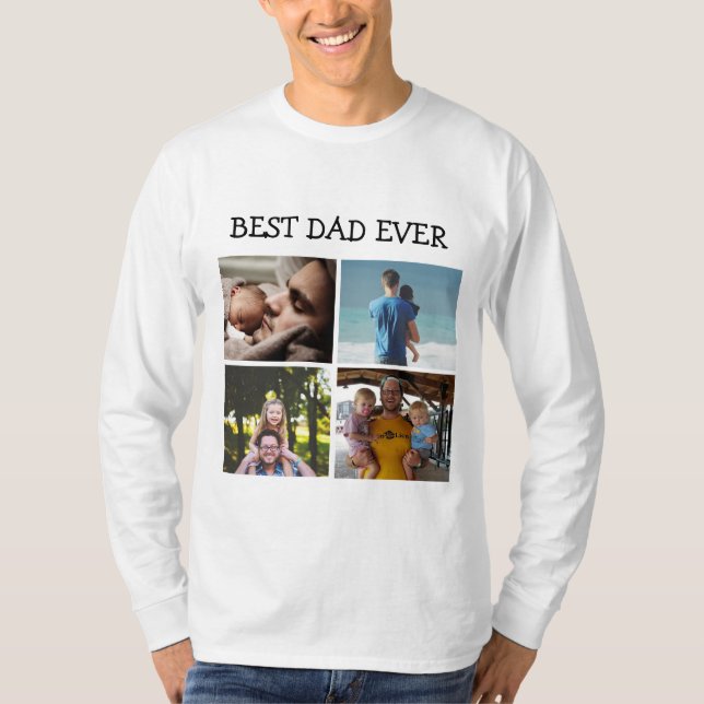 Best Dad Ever Personalized Photo   T-Shirt (Front)