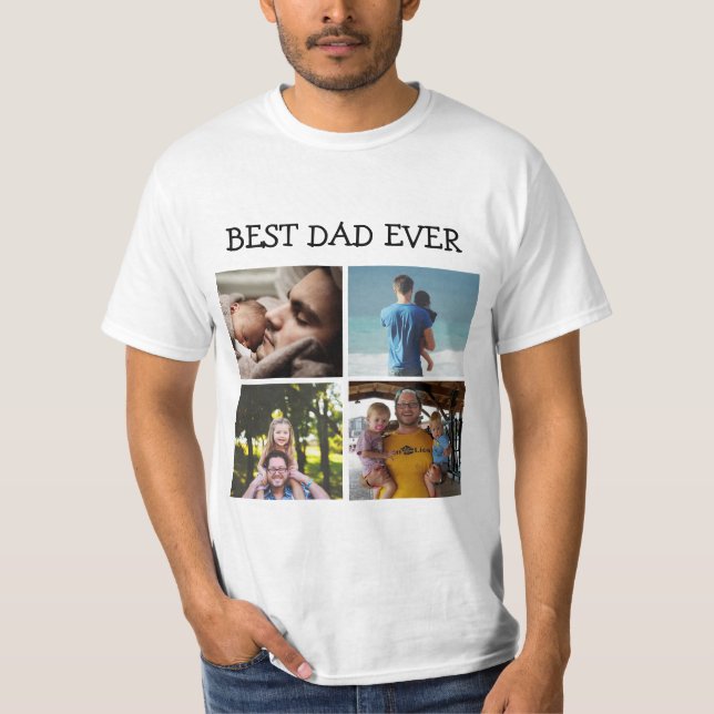 Best Dad Ever Personalized Photo T-Shirt (Front)