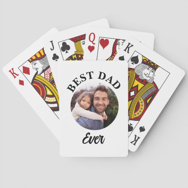 Best Dad Ever Personalized Photo Template Poker Cards (Back)