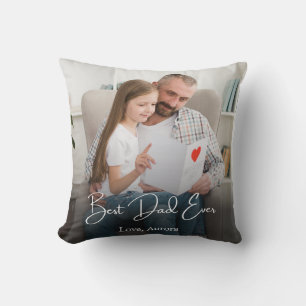 Best Dad Ever Personalized Photo Throw Pillow