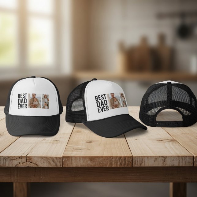 Best Dad Ever Personalized Photo  Trucker Hat (Creator Uploaded)
