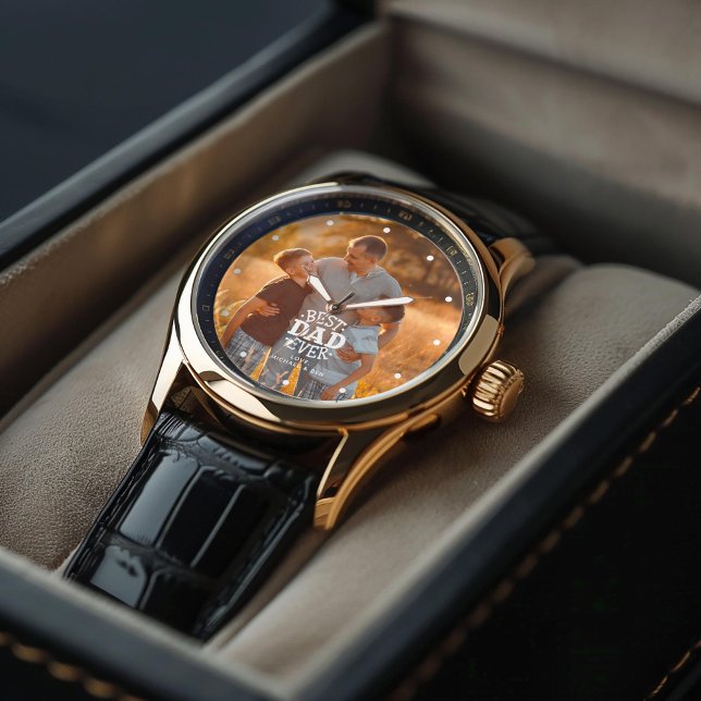 "Best Dad Ever" Personalized Photo Watch (Inspiration mockup (not actual product))