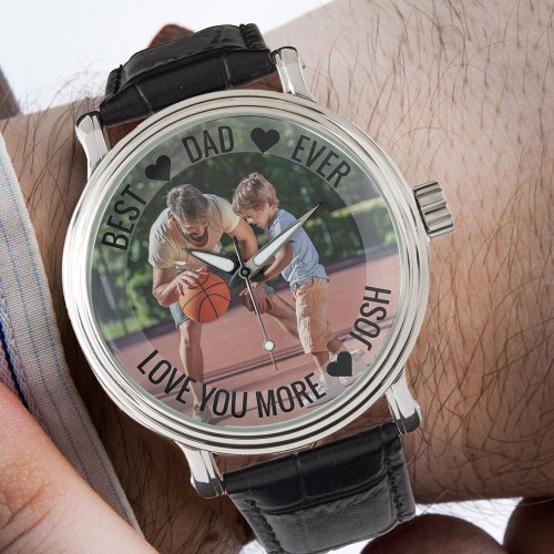Best Dad Ever Personalized Photo Watch