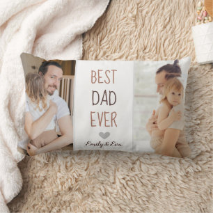 "Best Dad Ever" Personalized Throw Pillow 