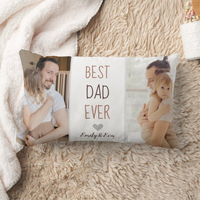 "Best Dad Ever" Personalized Throw Pillow  (Blanket)