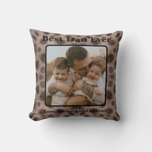 Best Dad Ever Petoskey Stone Michigan Great Lakes Throw Pillow