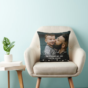 Best Dad Ever Photo 1st Fathers Day Throw Pillow