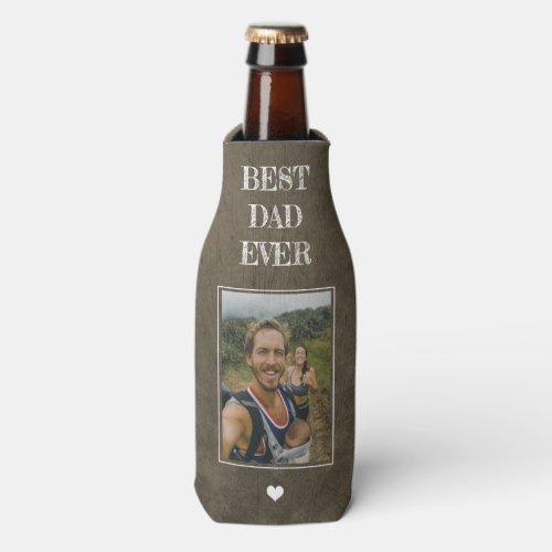 Best dad ever photo and text personalized father bottle cooler