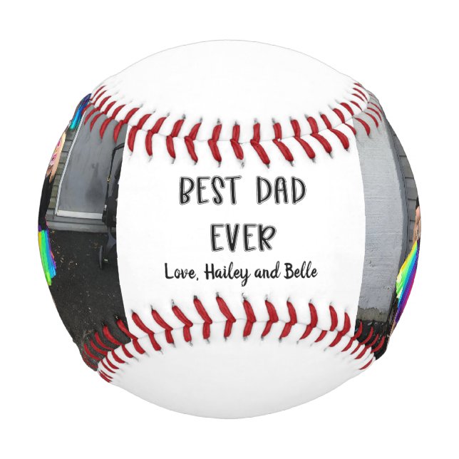 Best Dad Ever Photo Baseball (Front)