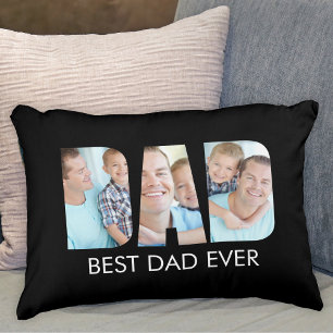 Best Dad Ever Photo Black Accent Pillow