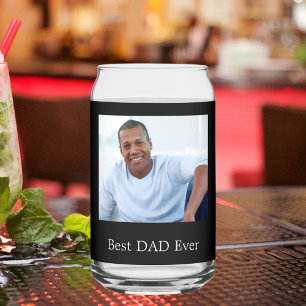 Best dad ever photo black can glass