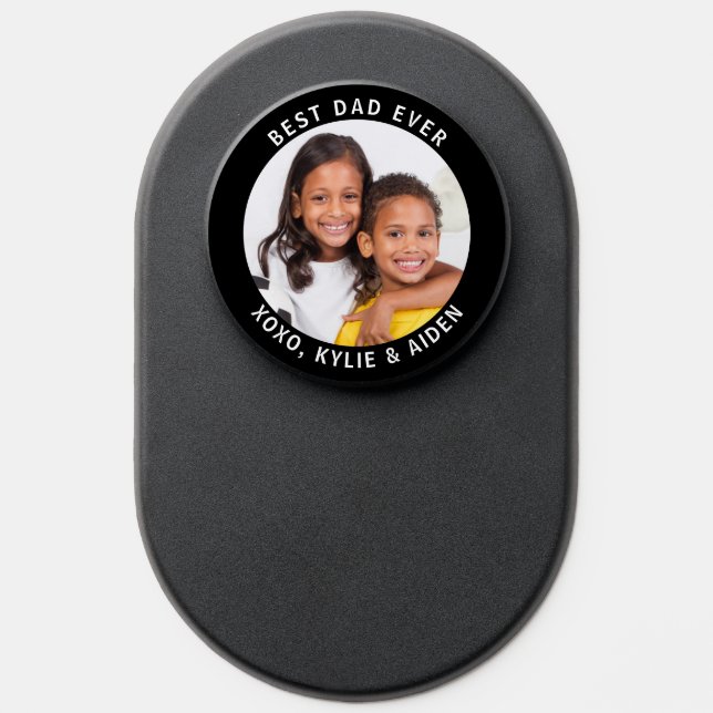 Best Dad Ever Photo Black PopSocket (Popsocket)