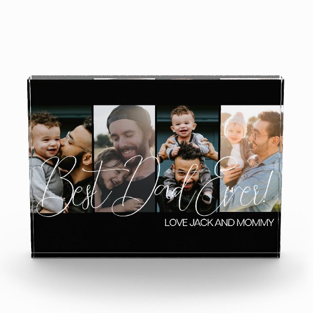 Best Dad Ever Photo Collage Block (Front)