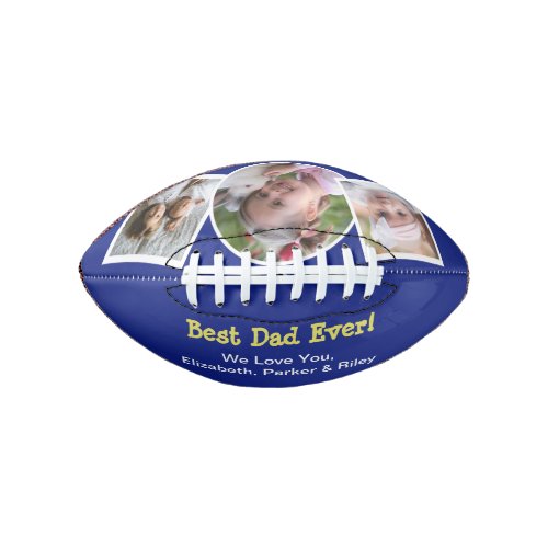 Best Dad Ever Photo Collage Blue Football