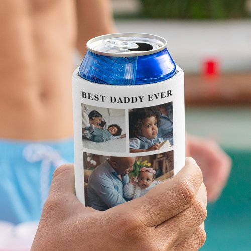 Best Dad Ever photo collage Can Cooler