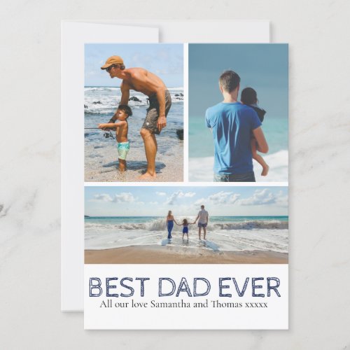 Best Dad Ever photo collage Cool text Holiday Card