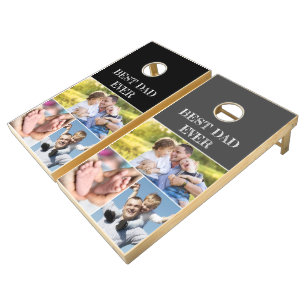 Best Dad ever Photo Collage custom Cornhole Set