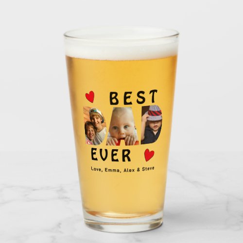 Best Dad Ever Photo Collage Custom Glass