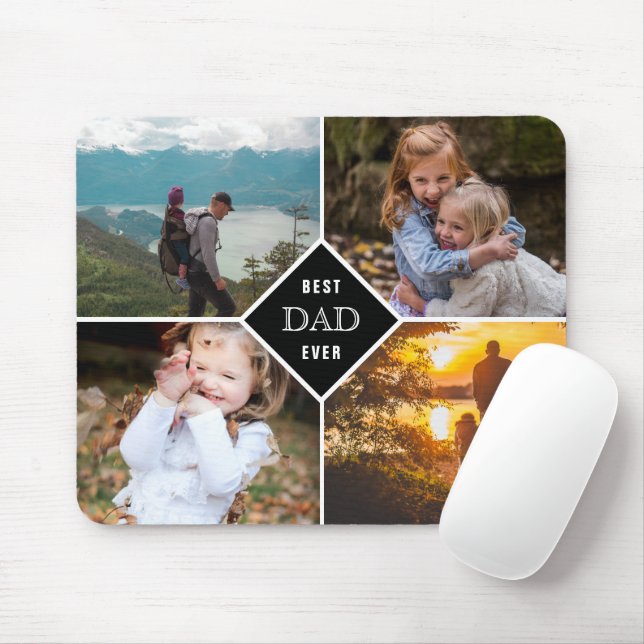 Best Dad Ever, Photo Collage Custom Mouse Pad (With Mouse)