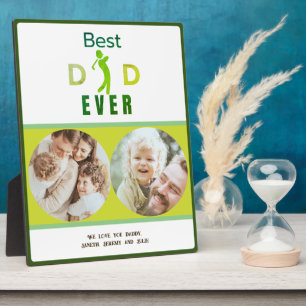 Best Dad Ever Photo Collage Custom Name Gift Plaque
