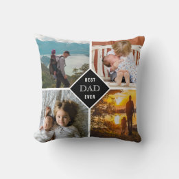 Best Dad Ever,  Photo Collage Custom Throw Pillow