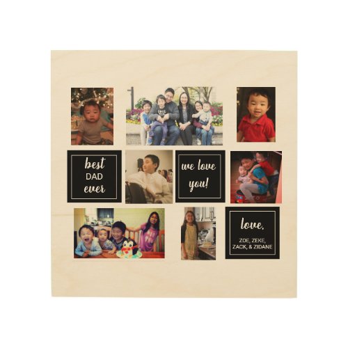 Best dad ever photo collage Father Gift Love   Wood Wall Art