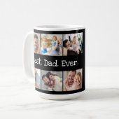 Best. Dad. Ever. Photo Collage Father's Day Black Coffee Mug (Front Left)