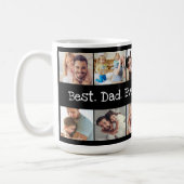 Best. Dad. Ever. Photo Collage Father's Day Black Coffee Mug (Left)