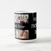 Best. Dad. Ever. Photo Collage Father's Day Black Coffee Mug (Center)