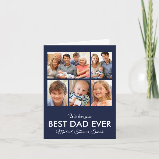 Best Dad Ever Photo Collage Fathers Day Card (Front)
