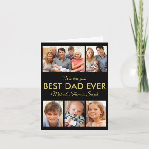 Best Dad Ever Photo Collage Fathers Day Card