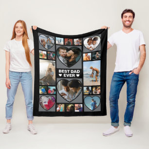 Best Dad Ever Photo Collage Father's Day  Fleece B