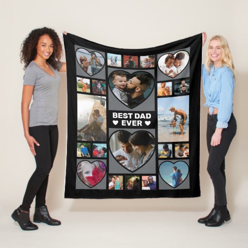 Best Dad Ever Photo Collage Fathers Day  Fleece B