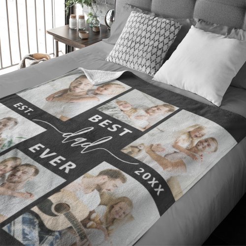 Best Dad Ever _ Photo Collage Fathers Day  Fleece Blanket