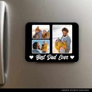 Best Dad Ever Photo Collage Fathers Day Fridge Magnet