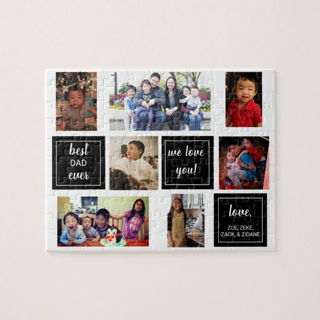 Best dad ever photo collage Father's day gift Jigsaw Puzzle (Horizontal)