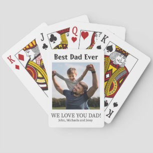 Best Dad Ever Photo Collage Father's day Gift Poker Cards
