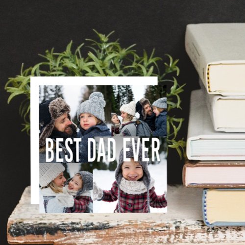 Best Dad Ever Photo Collage Fathers Day Holiday Card